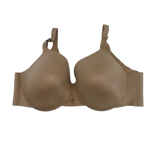 Soma Vanishing Back Full Coverage Bra 44D Tan Seamless Padded Adjustable Strap - Picture 1 of 9